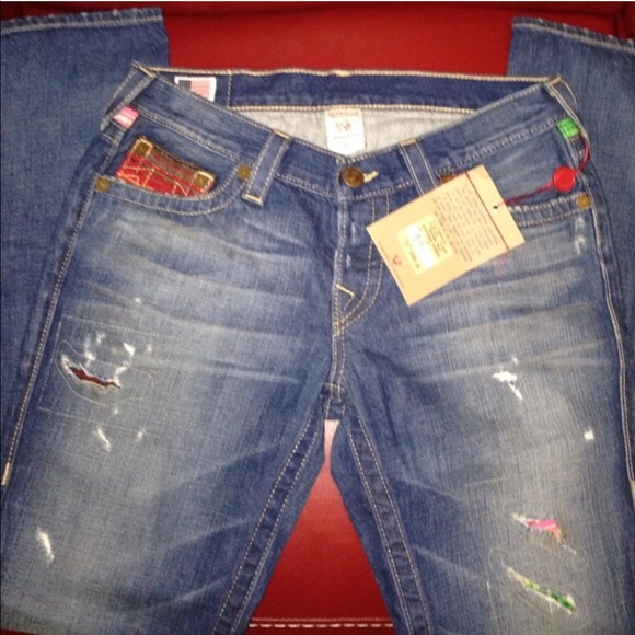 SALE True Religion Billy Baja colorful patch jeans - Picture 6 of 8